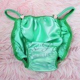 Green Teal Ania's Poison Cut sissy MENS SATIN Shiny wet look Mens string Bikini panties Bra or Skirt