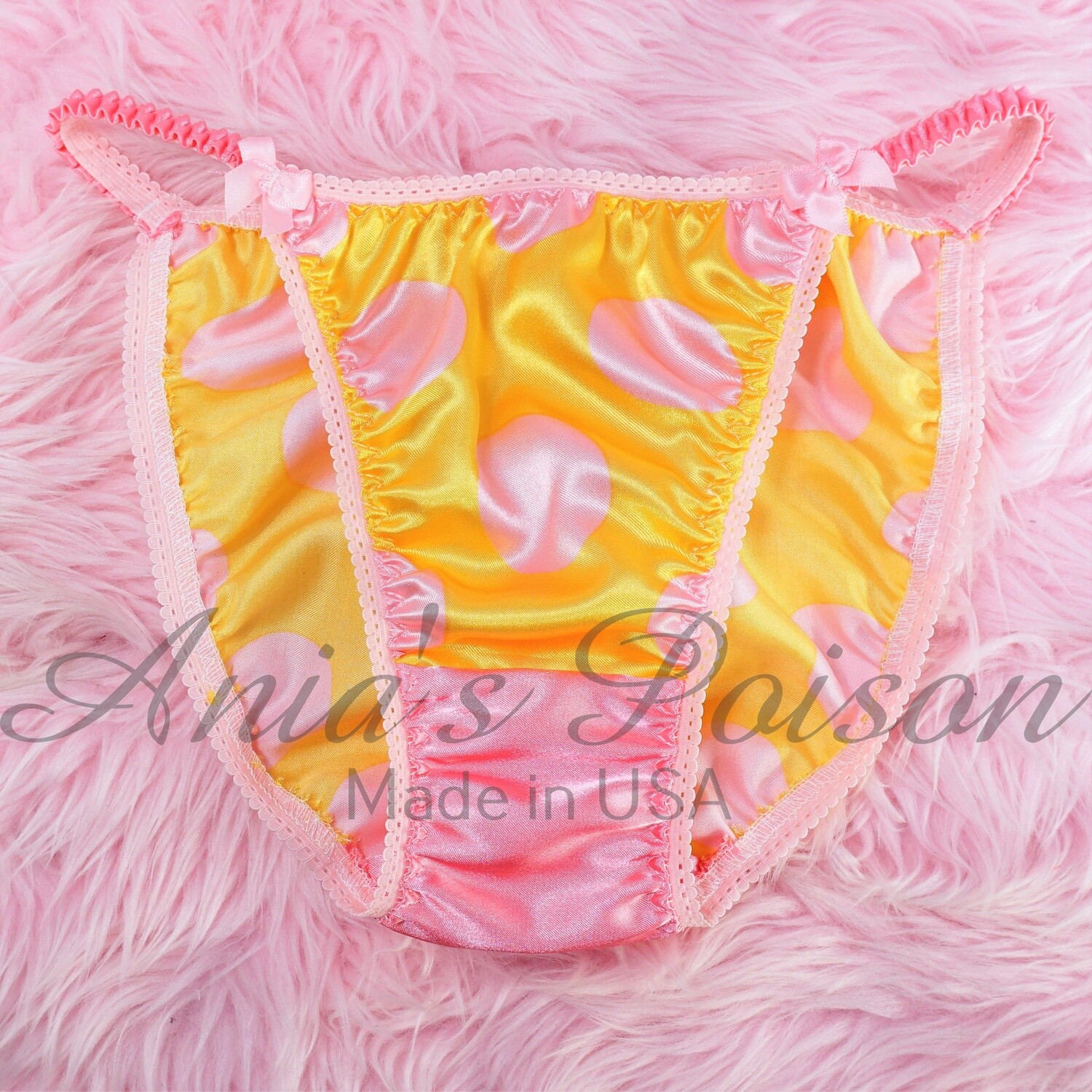 Satin panties LADIES CUT Lace Duchess Classic 80’s cut Polka Dot