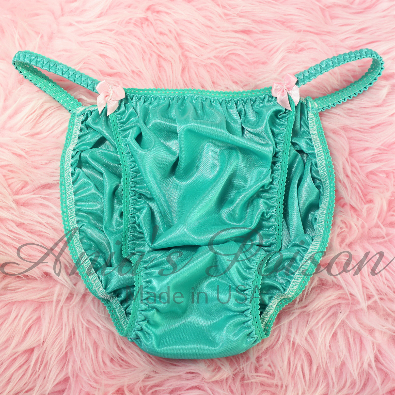 Ania's Poison MANties S - XL shiny Rare Green Butter Soft polyester string bikini men's underwear panties