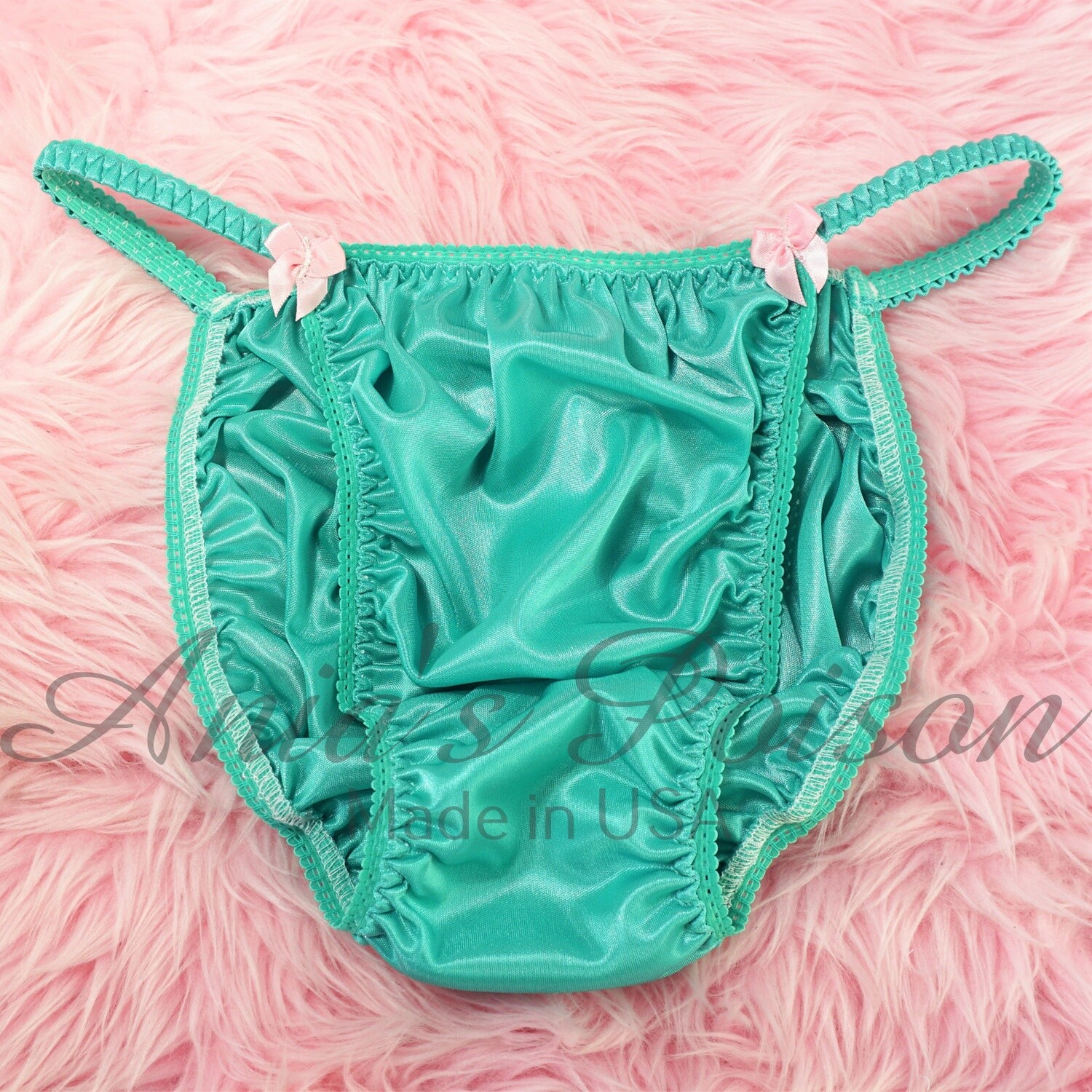 Ania's Poison MANties S - XL shiny Rare Green Butter Soft polyester string bikini sissy men's underwear panties