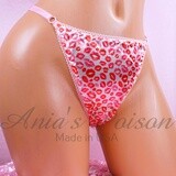 Valentines Kips Kisses Panties Adjustable SATIN thong Pink sissy Ladies Triangle T thong character panties adjustable sides