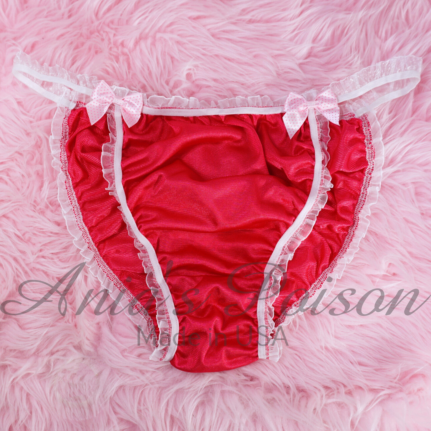 LIMITED Ania's Poison Hot Pink NYLON 100% silky soft string bikini sissy mens underwear panties sz XL ONLY