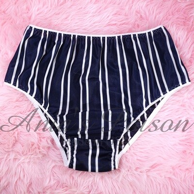 Amazing Rare Nylon Tricot XL Mens wide gusset striped brief panties underwear Dead Stock