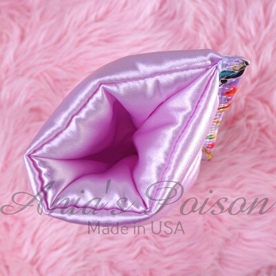 Satin Slippery Smooth Double sided Padded pleasure sleeve Lilac Pink