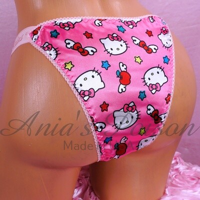 NEW SATIN CUT MENS Brazilian Kitty Cat Half Back Full Sides Cheeky Back bikini Panties S/M or L/XL Lined Front