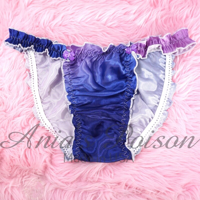 SUPER limited Hot Blue Purple Ombre Small front MENS Ruffle panties sz XL Only - Dead Stock