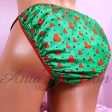 Mens Satin Panties - Ania's Poison cut Spring Time Edition Lady Bug Green Red adorable panties S - XXL