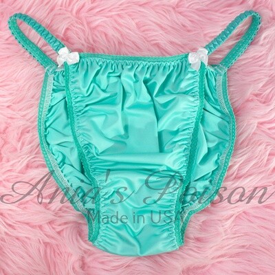 Ania's Poison M - XL shiny Rare Green SPANDEX SUPER STRETCH Soft polyester string bikini sissy men's underwear panties