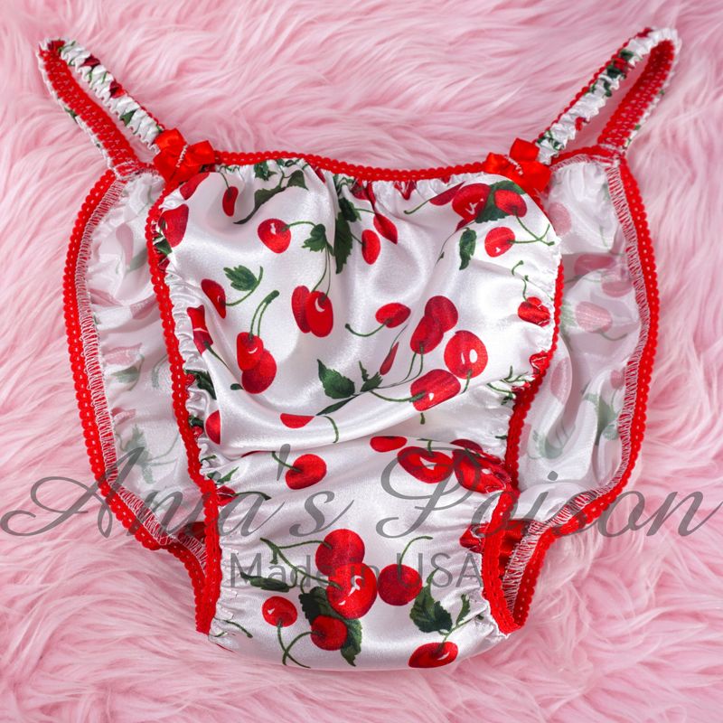 Ania's Poison Cherry Print RARE Spring Edition 100% polyester string bikini sissy mens underwear panties S - XXL