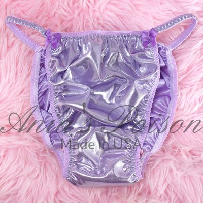 MENS Anias Poison cut WETLOOK Lilac FOIL shiny metallic Limited Edition String Bikini Panties S-XXL