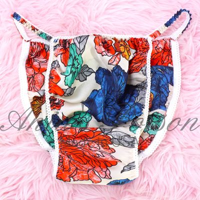 Ania's Poison Mens Panties S - XXL Floral watercolor Print 100% polyester string bikini sissy mens underwear panties