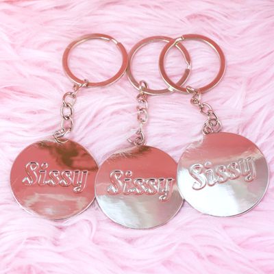 Silver tone SISSY metal keychain accessory Gift Silver tone SISSY metal keychain accessory Gift