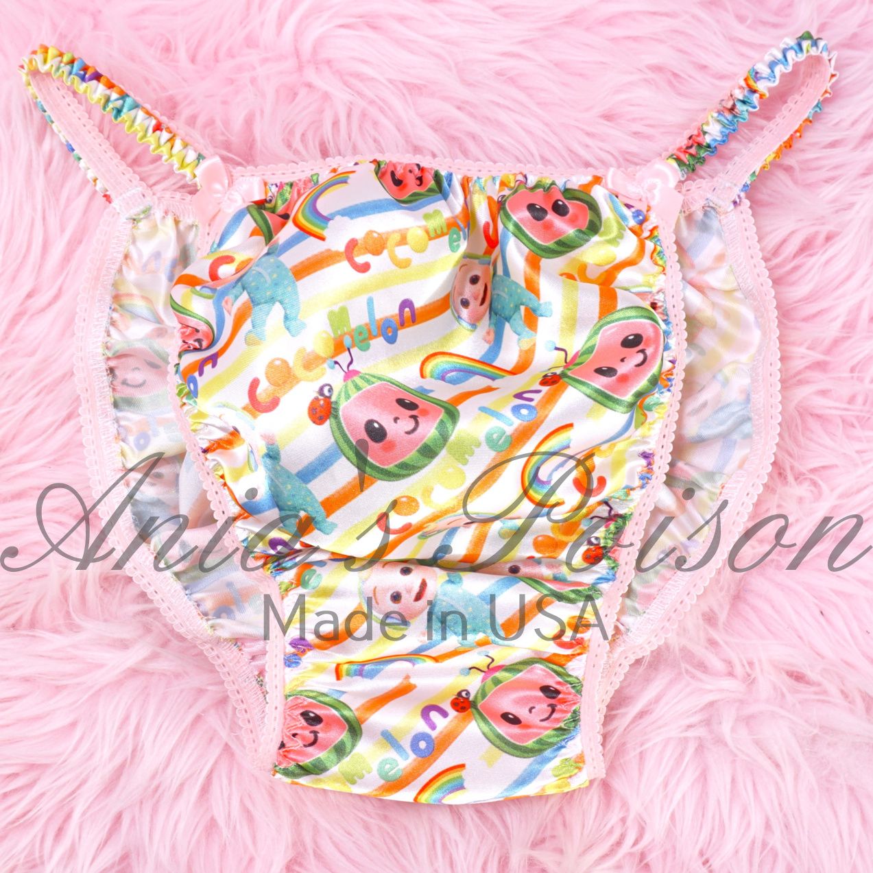 Satin Mens truly Sissy Panties Cocomellon 100% polyester string bikini mens underwear panties S - XXL