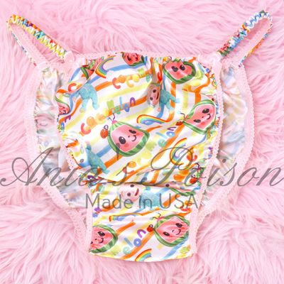 Satin Mens truly Sissy Panties Cocomellon 100% polyester string bikini mens underwear panties S - XXL