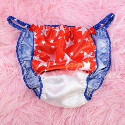 Ania's Poison July 4th Panties 100% polyester Red White and Blue Stars string bikini sissy mens underwear Patriotic USA print panties set OR bra OR skirt Ania's Poison July 4th Panties 100% polyester Red White and Blue Stars string bikini sissy mens underwear Patriotic USA print panties set OR bra OR skirt