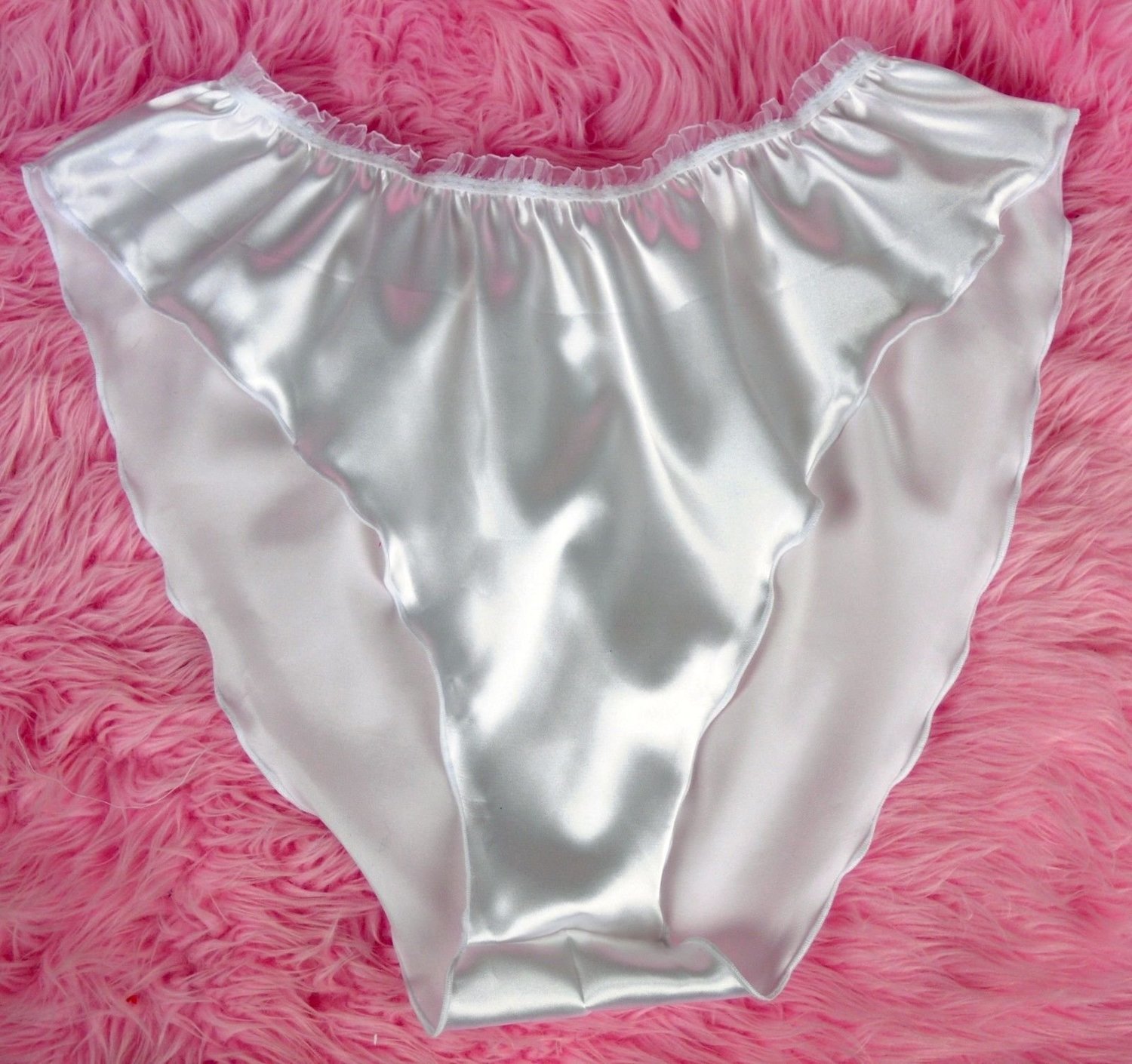 Ladies Vintage 80s style Soft Silky Satin Shiny high gloss flutter tap panties OS Light Colors