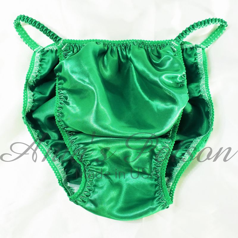 Ania's Poison MANties S - XXL shiny Rare 100% polyester string bikini sissy mens underwear panties - Green