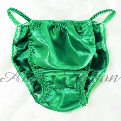 Ania's Poison MANties S - XXL shiny Rare 100% polyester string bikini sissy mens underwear panties - Green