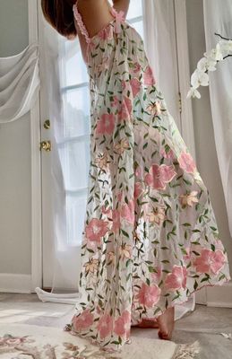 Ania's Poison Vintage style Soft Floral LACE nightgown Lacy straps Nightie Peignoir gown OS S-L