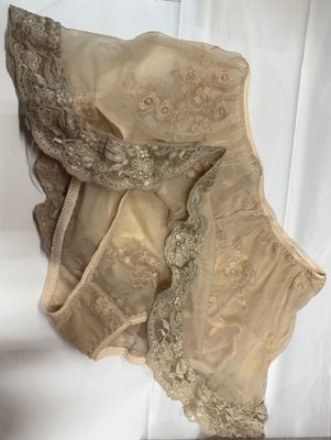Limited Edition Custom Made All lace 50s style Brief Cream beige Skirted slip sissy panties 5/6 and 7/8 - Classic Vintage Cut!