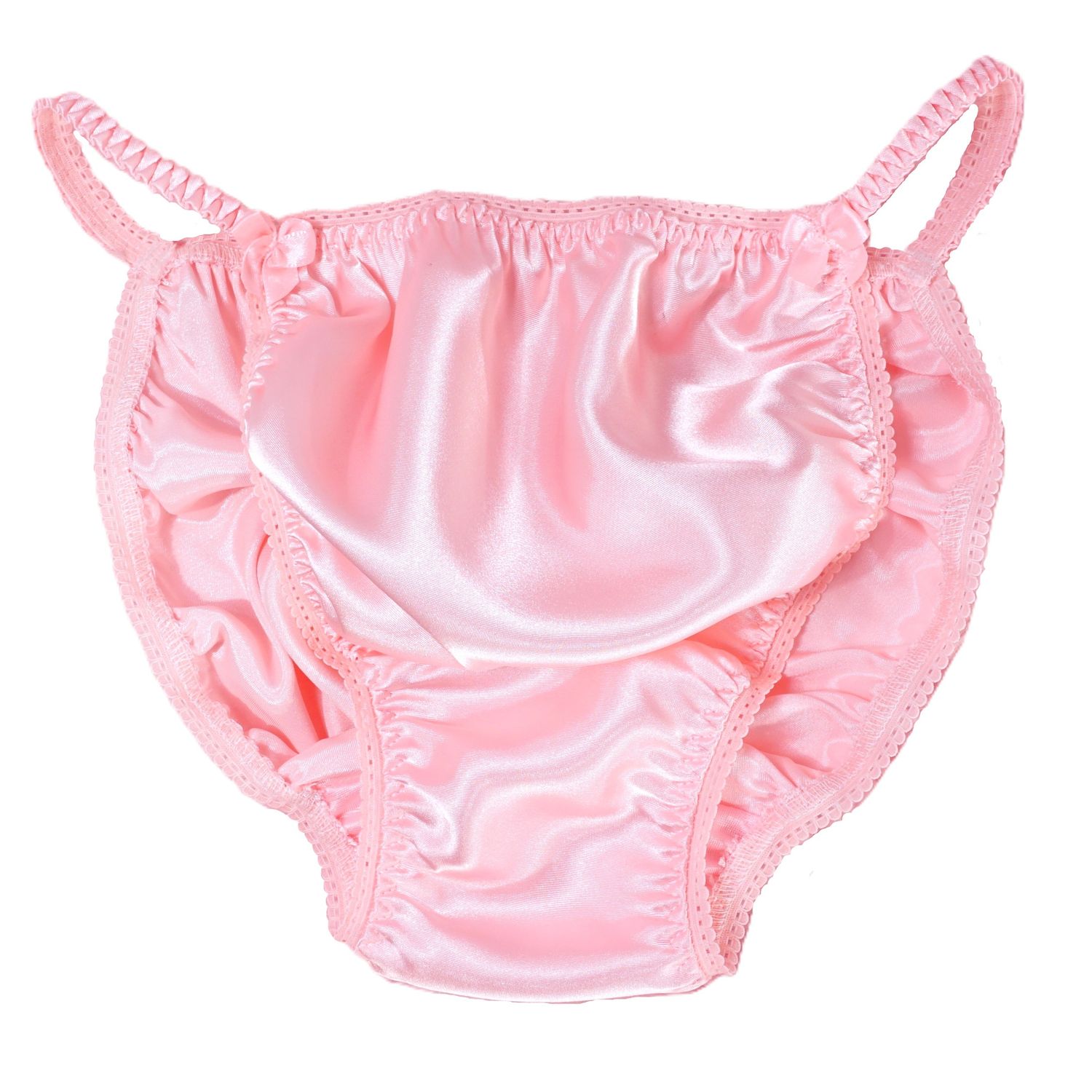 Ania's Poison MANties S - XXL shiny Rare 100% polyester string bikini sissy mens underwear panties - Baby Pink