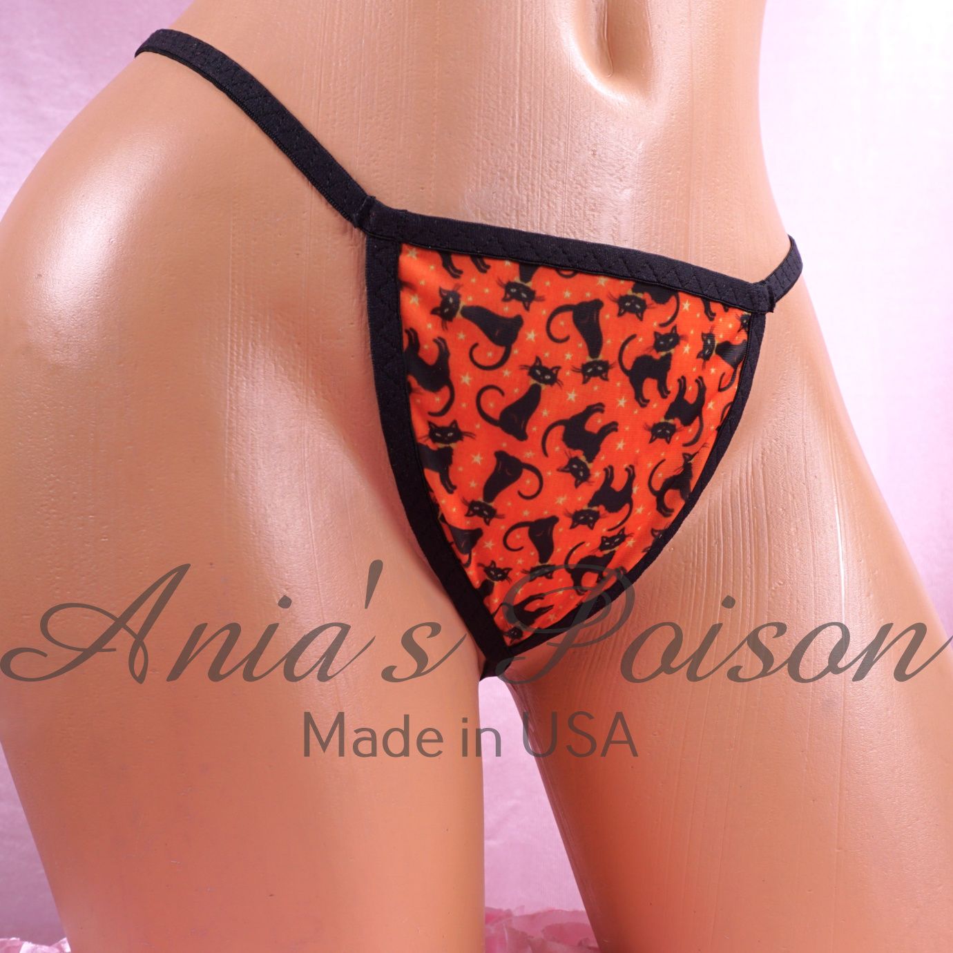 Teeny tiny Humiliation thong Halloween BATS men's g string tiny penis micro pouch