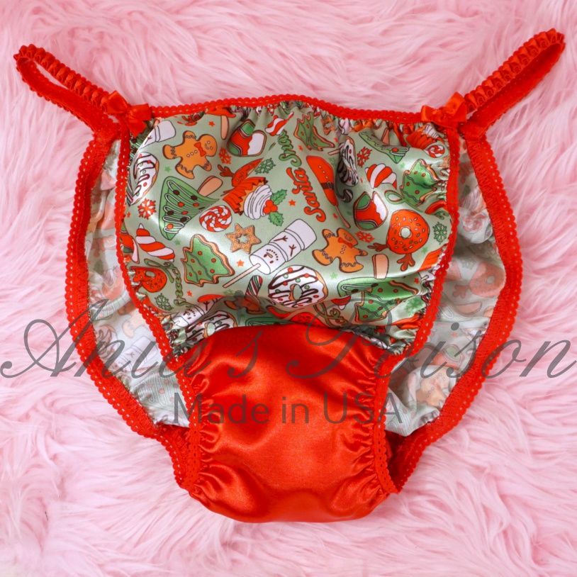 Christmas Ania's Poison sissy MENS SATIN panties yummy desert print holiday panties sz S-XXL Christmas Ania's Poison sissy MENS SATIN panties yummy desert print holiday panties sz S-XXL