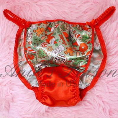Christmas Ania's Poison sissy MENS SATIN panties yummy desert print holiday panties sz S-XXL