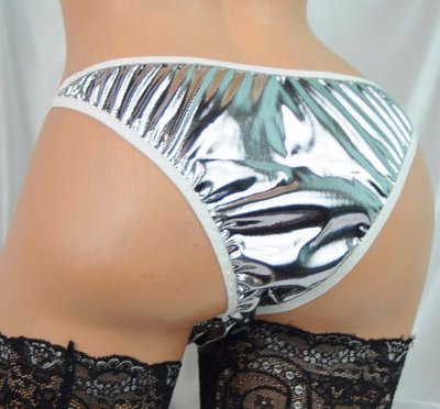 Metallic shiny FOIL MANties Brazilian Cheeky cut string bikini sissy mens Sissy underwear panties