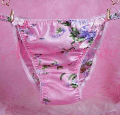 LAST ONE XXL Ania's Poison MANties PINK Floral Asian Prints Super Rare 100% polyester string bikini sissy mens underwear panties