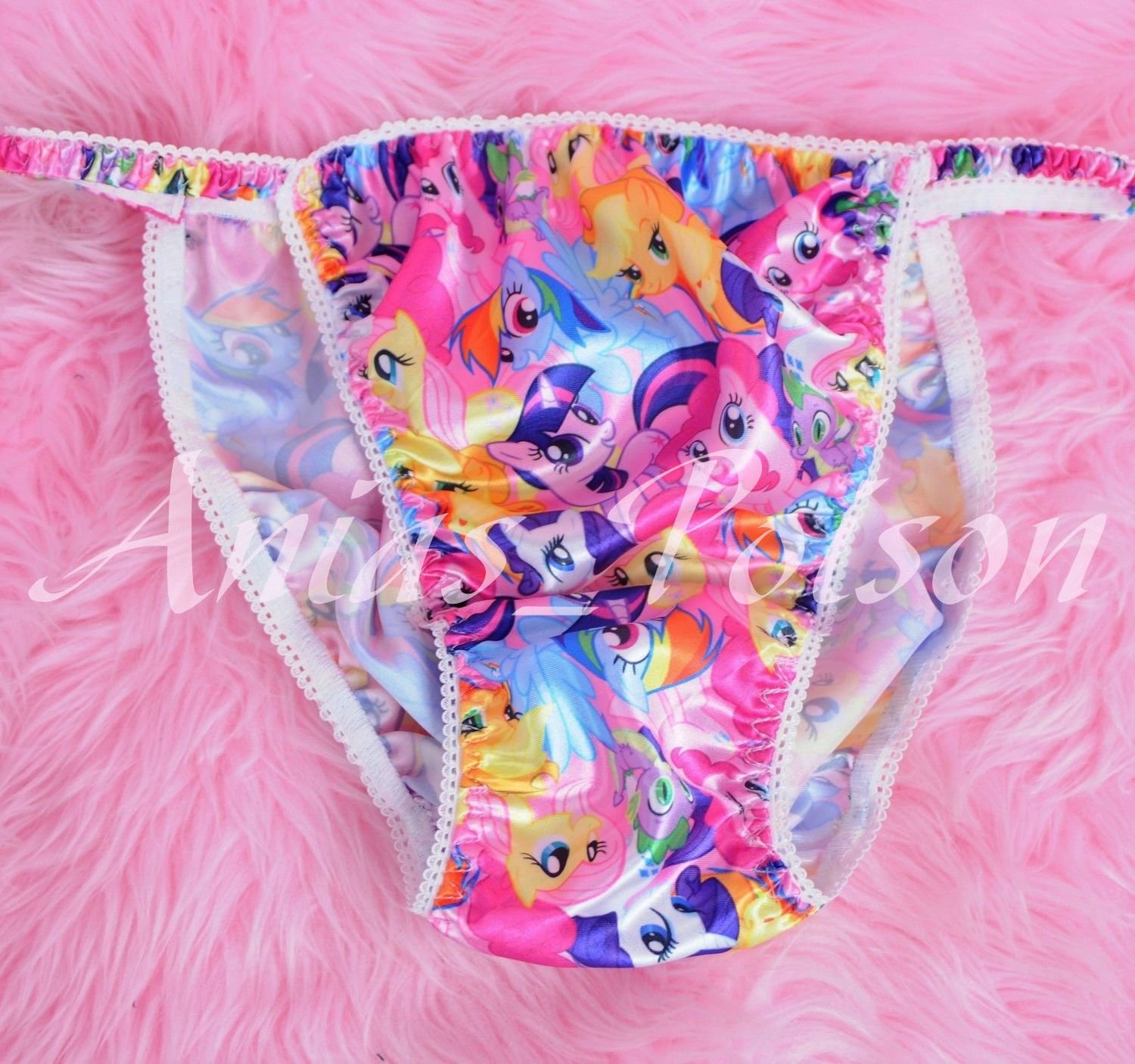 Satin Mens Sissy My Little Pony Ponies 100% polyester string bikini mens underwear panties