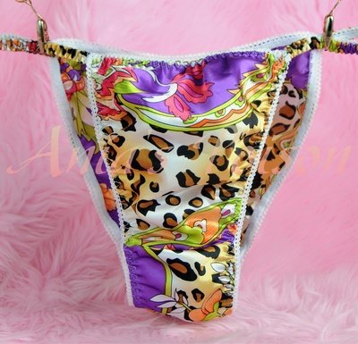 Ania's Poison Floral Leopard Animal Prints Asian 100% polyester string bikini sissy mens underwear panties DEAD STOCK