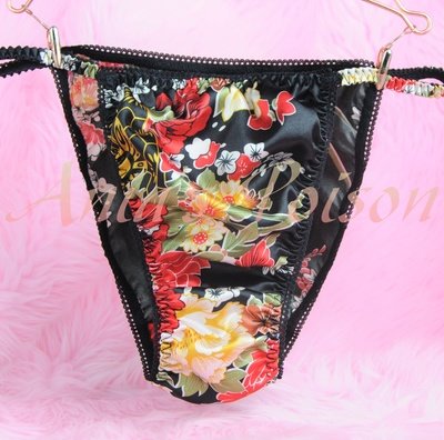 Ania's Poison Floral kimono Asian Prints Super Rare 100% polyester string bikini sissy mens underwear panties XXL DEad Stock
