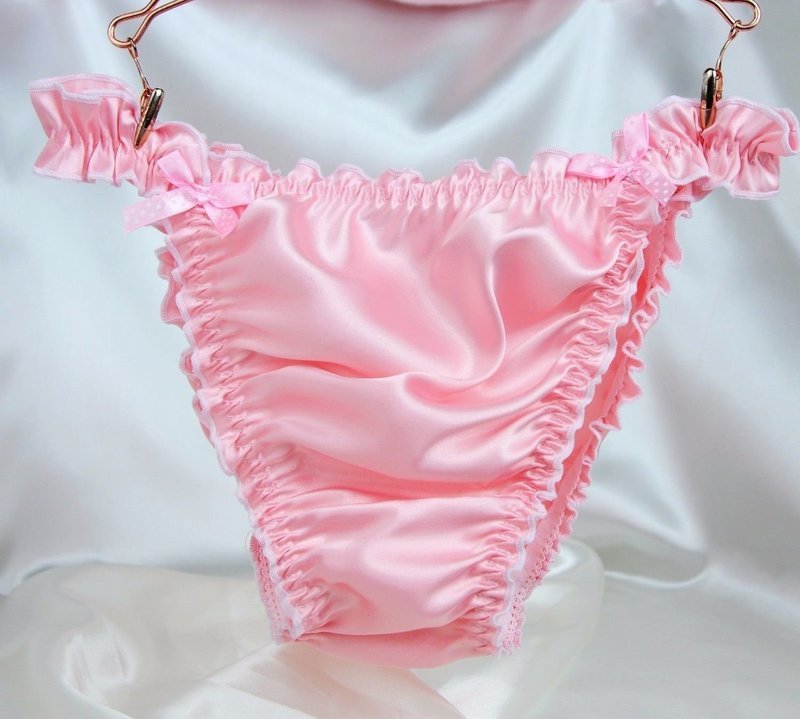 RB SISSY PANTIES!  Ruffled Frilly girly string bikini Satin mens panties Many Colors!