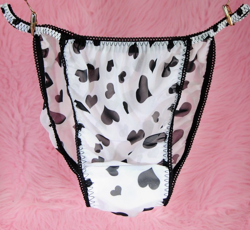Sheer CHIFFON fabrics collection sissy mens string bikini panties S - XXL