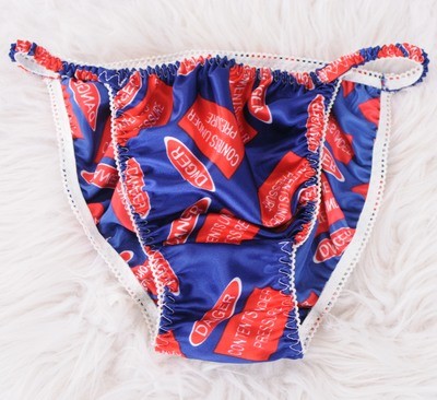 Exclusive Ania's Poison MANties Silky Smooth, DANGER Contents under pressure Red White Blue string bikini panties Joe Boxer Inpired for Sissy MEN! DEAD STOCK