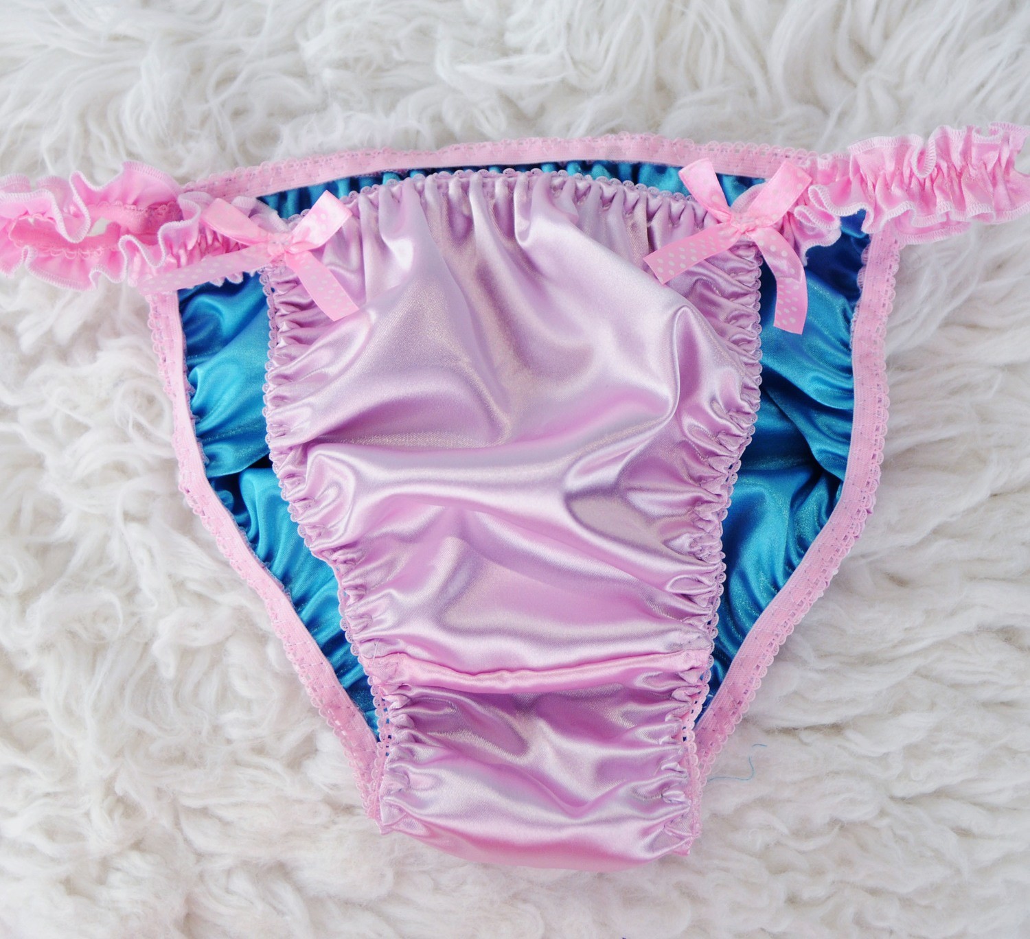 Exclusive Ania's Poison MANties Silky Smooth, Butter Soft Double Lined Pink Blue Limited Edition bikini panties like Joe the Boxer for Sissy MEN!