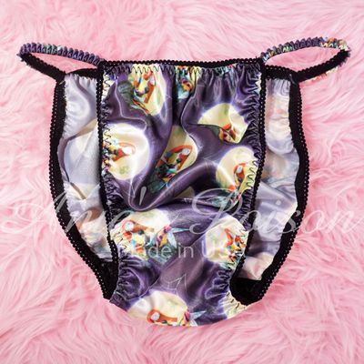 LAST CHANCE! Satin Panties DEAD STOCK Christmas Nightmare HALLOWEEN Sally Jack Super Rare 100% polyester string bikini sissy mens underwear panties