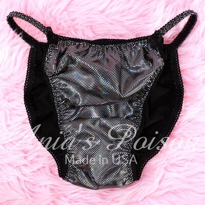 CLOSEOUT NEW YEARS Sissy panties for Men Holiday Edition Super Silver Sparkle Sissy mens Panties  S-L