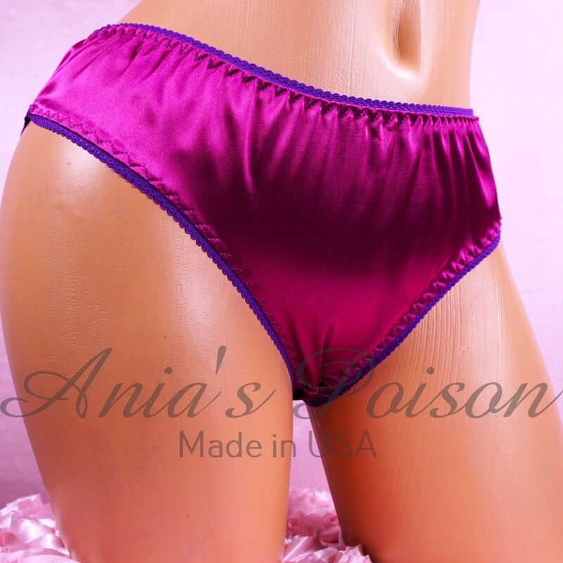 Lace Duchess Classic 80's cut M/L Magenta Full cut Ladies Satin Limited Edition Panties Lace Duchess Classic 80's cut M/L Magenta Full cut Ladies Satin Limited Edition Panties