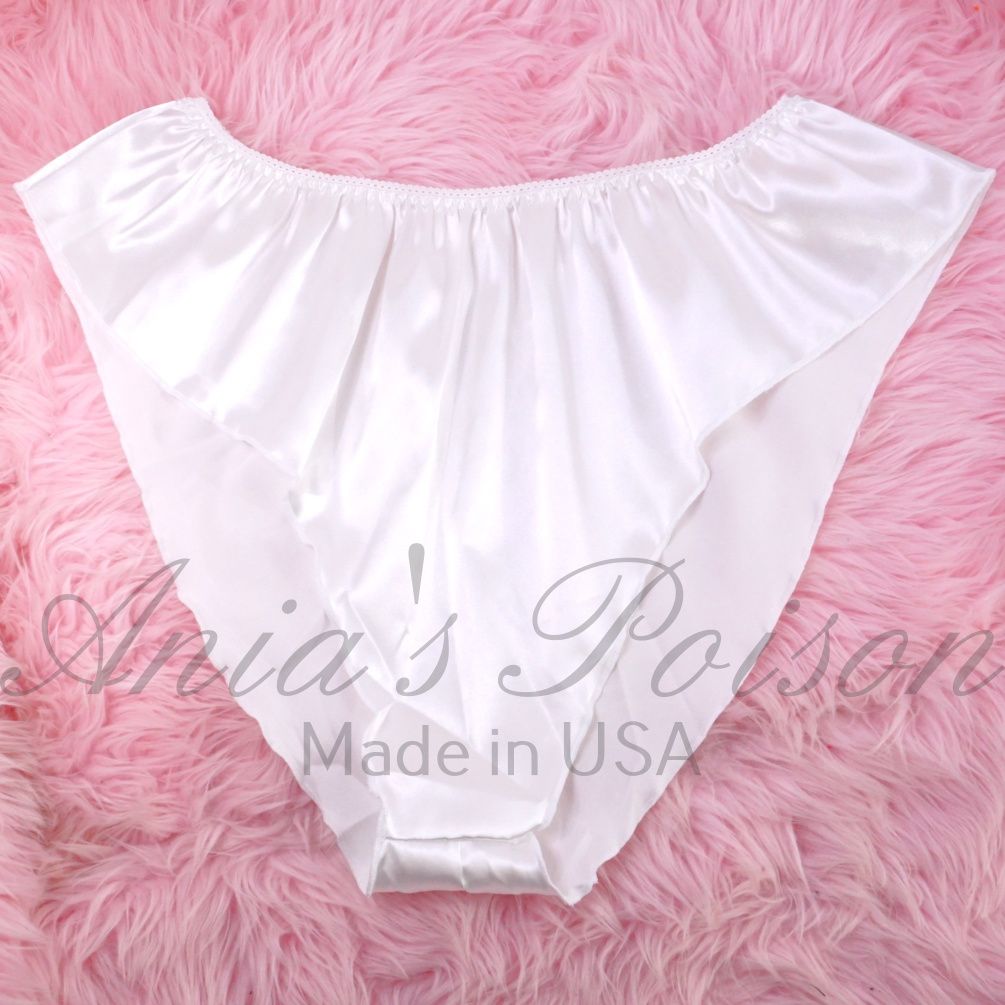 Ladies Vintage 80s style Soft Silky Satin Shiny high gloss flutter tap panties OS Light Colors