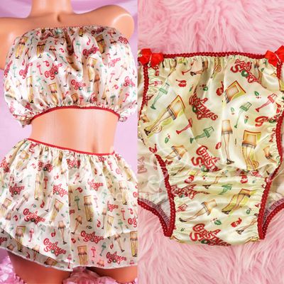 SALE Ania's Poison Christmas Panties Leg Lamp movie print 100% polyester silky soft string bikini sissy mens underwear panties
