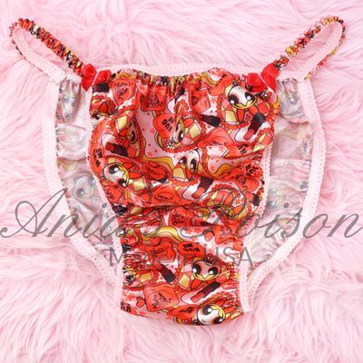 Power Girls! Pink Ania's Poison Cut sissy Valentines Day MENS SATIN Beautiful Shiny Silky wet look Mens string Bikini panties M-XXL