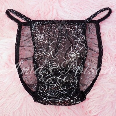 CLEARENCE SALE! Mesh Glitter Dead Stock MENS Halloween Collection Sheer sparkle Spider Web MESH glitter string bikini panties