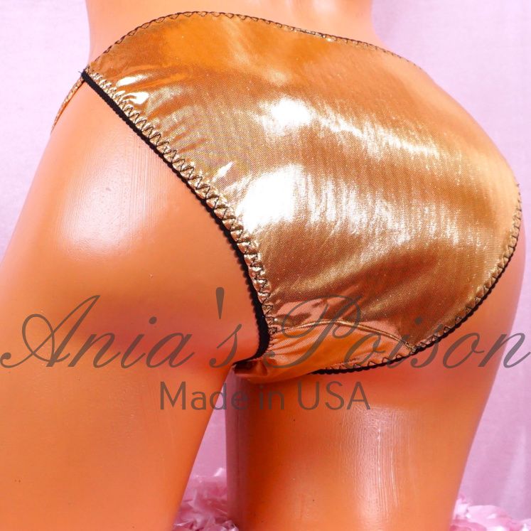DEAD STOCK Orange Metallic Foil Panties Classy Cut shiny wet look Ladies panties sz S and XL DEAD STOCK Orange Metallic Foil Panties Classy Cut shiny wet look Ladies panties sz S and XL