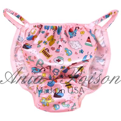 So Sissy baby print mens Ania's Poison Cut panties. Limited Edition! S-XXL silky satin panties!  Bra and Bandeau sets! So girly!