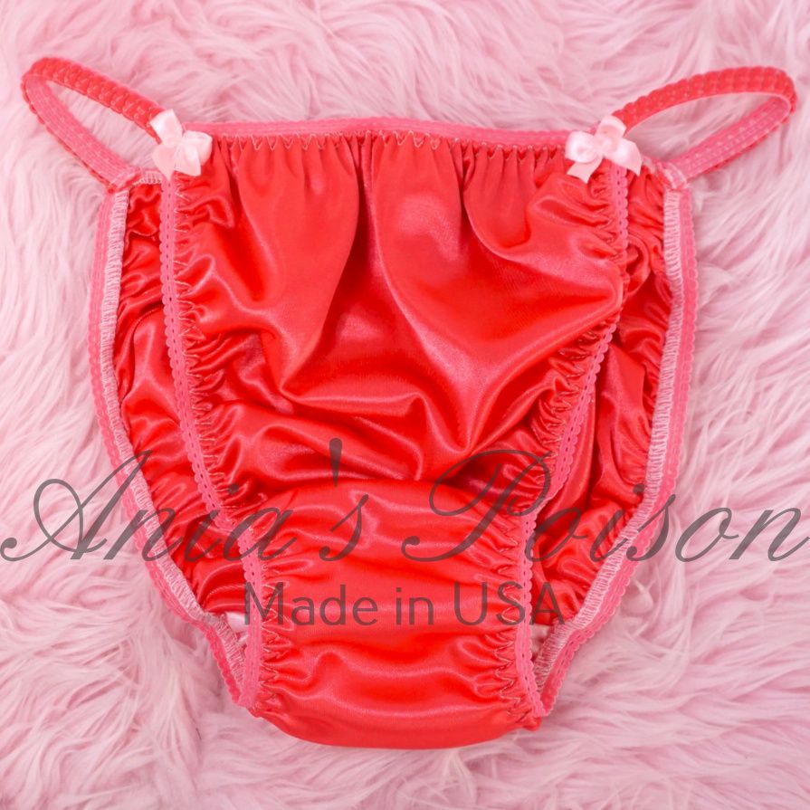 NEW Salmon Pink BUTTER SOFT Panties S - XXL shiny Rare polyester string bikini sissy men's underwear panties