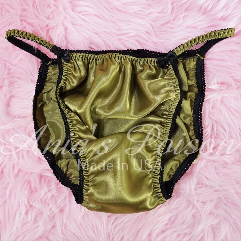 Ania's Poison MANties Moss green S - XXL shiny 100% polyester string bikini sissy mens underwear panties