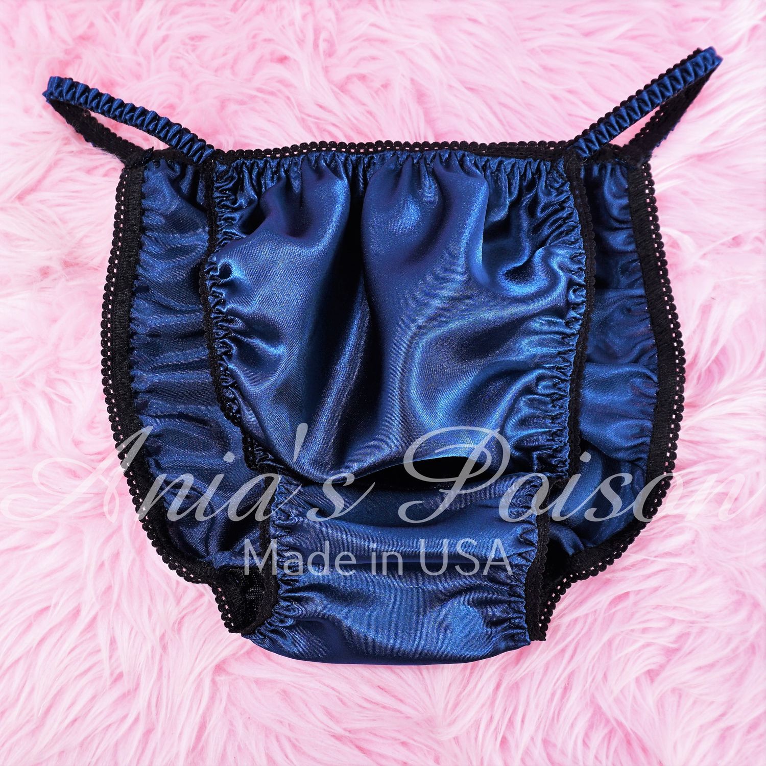 Ania's Poison String Bikini Shiny Navy Blue LAST CHANCE 100% polyester Sissy men's underwear panties S-XXL DEADSTOCK Ania's Poison String Bikini Shiny Navy Blue LAST CHANCE 100% polyester Sissy men's underwear panties S-XXL DEADSTOCK