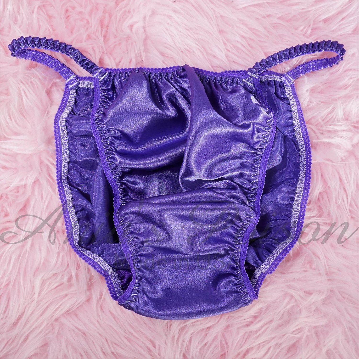 Ania's Poison String Bikini Shiny Jellybean Purple LAST CHANCE 100% polyester Sissy men's underwear panties M-XXL DEADSTOCK